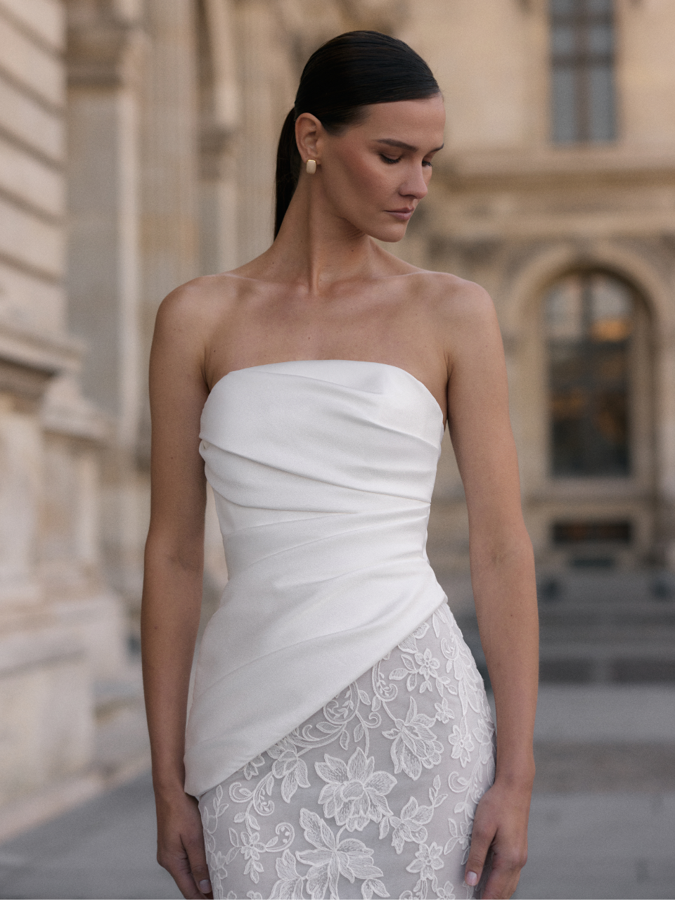 Suknia ślubna Rosa, nakładany gorset, detal